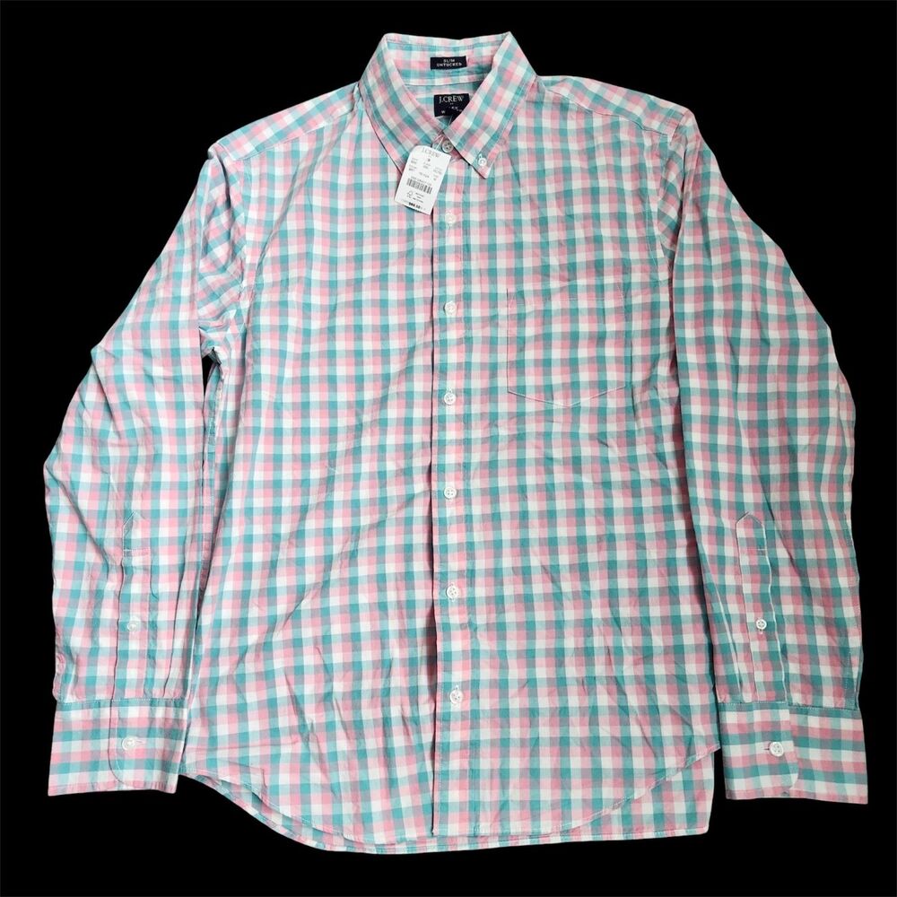 J. Crew NWT Flex Washed Slim Untucked Button Down Shirt Medium Office Prep